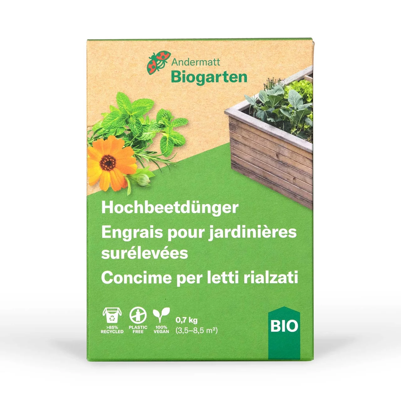 Image du produit pour «Engrais solide pour jardinières surélevées» | © Andermatt Biogarten AG