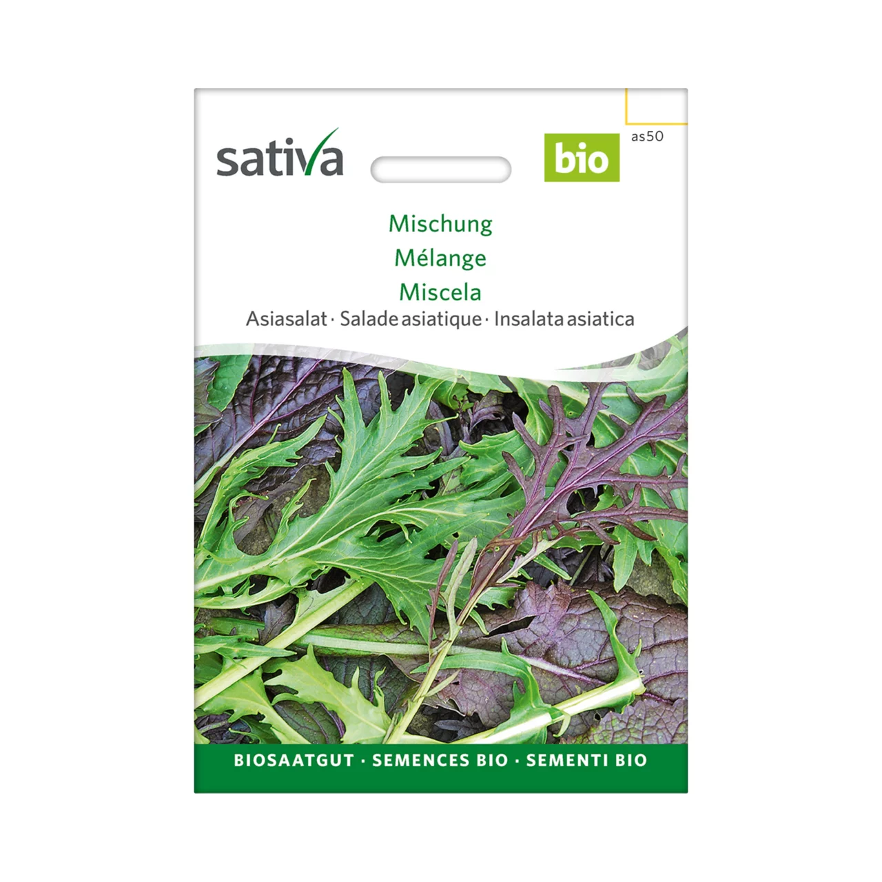 Produktbild zu «Biosamen Asiasalat-Mischung» | © Sativa Rheinau AG