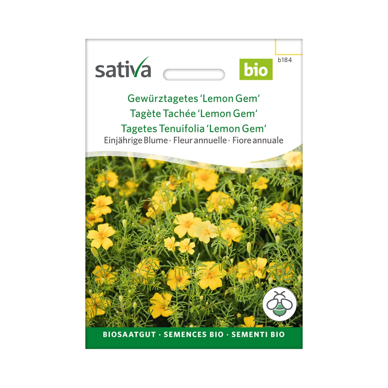 Produktbild zu «Biosamen Blume Gewürztagetes Lemon Gem» | © Sativa Biosaatgut GmbH