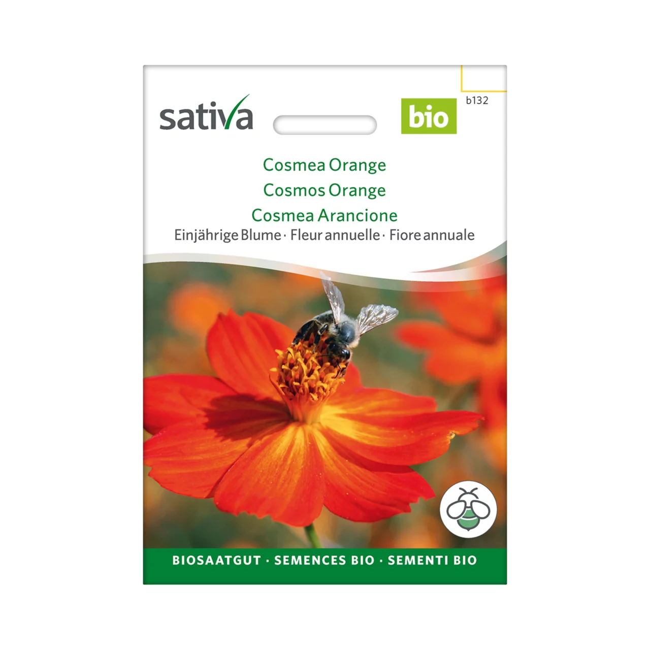Produktbild zu «Biosamen Blume Cosmea Orange» | © Sativa Rheinau AG
