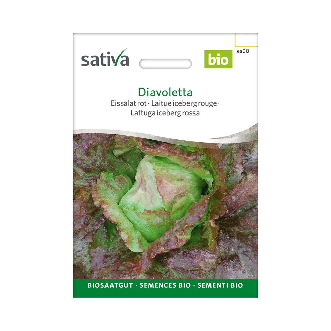 Produktbild zu «Biosamen Eissalat Diavoletta» | © Sativa Rheinau AG