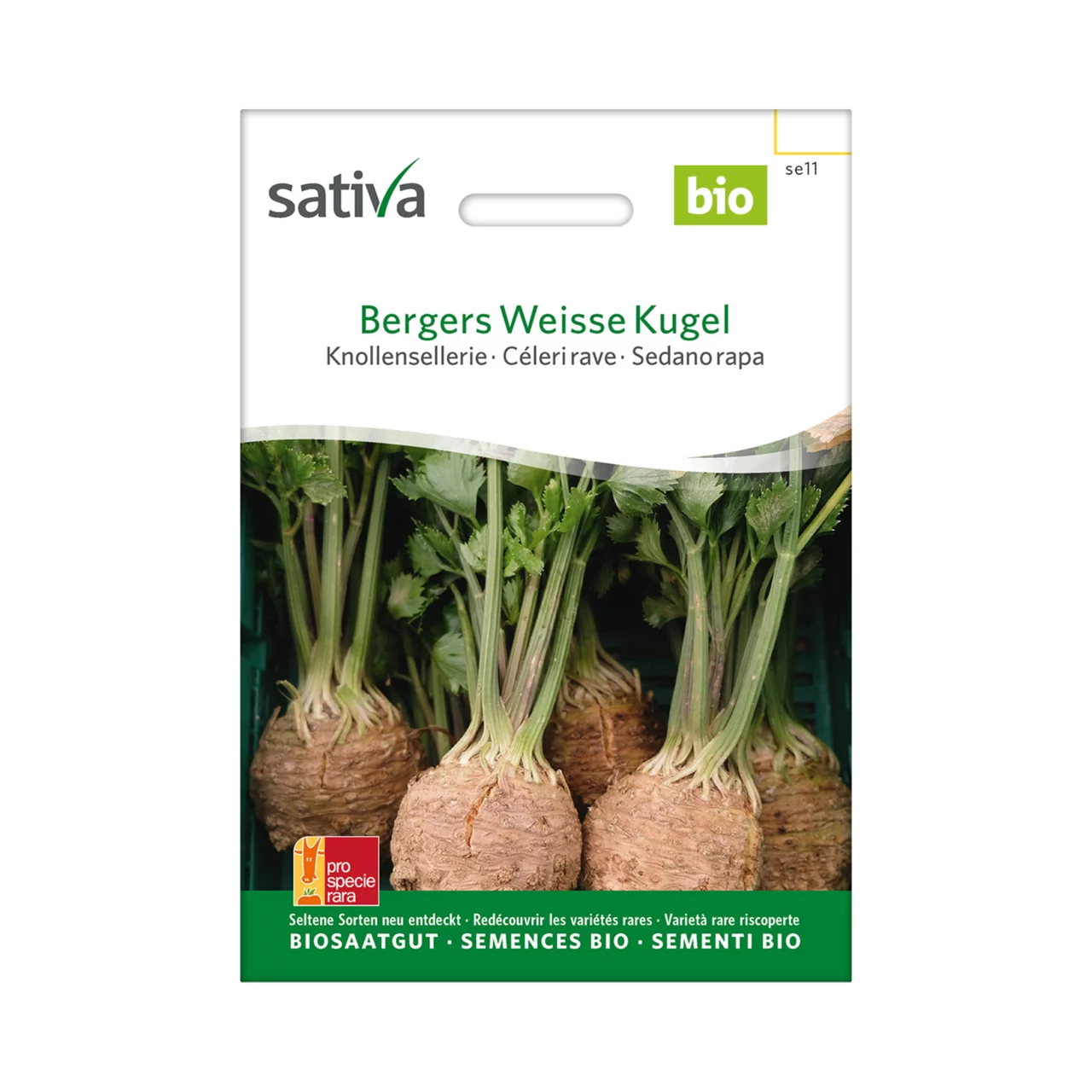 Produktbild zu «Biosamen Knollensellerie Bergers Weisse Kugel» | © Sativa Rheinau AG