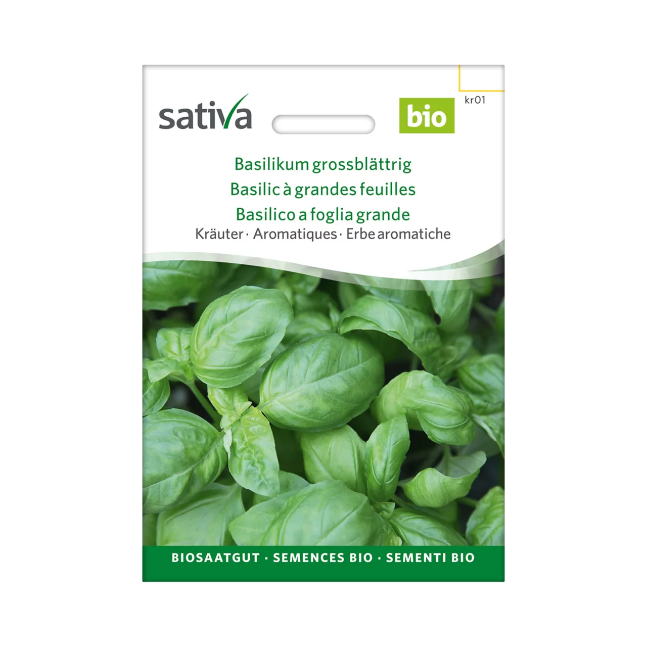 Produktbild zu «Biosamen Basilikum grossblättrig» | © Sativa Rheinau AG