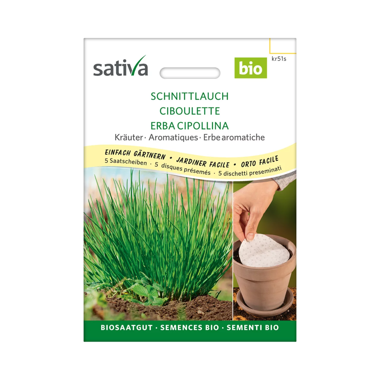 Produktbild zu «Saatscheiben Schnittlauch» | © Sativa Rheinau AG