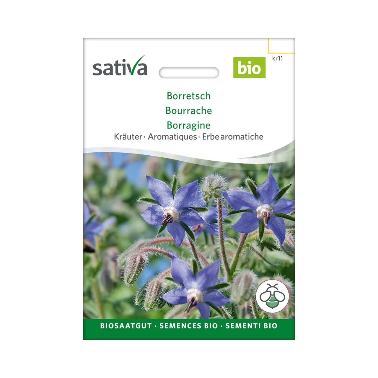 Produktbild zu «Biosamen Borretsch, Gurkenkraut» | © Sativa Rheinau AG