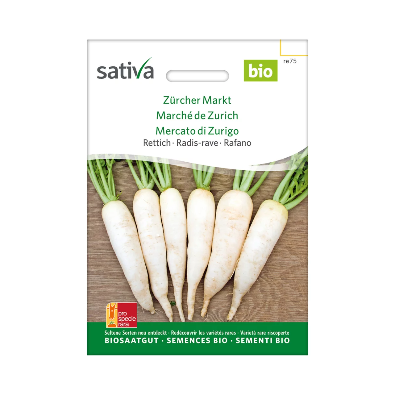 Produktbild zu «Biosamen Rettich Zürcher Markt» | © Sativa Rheinau AG