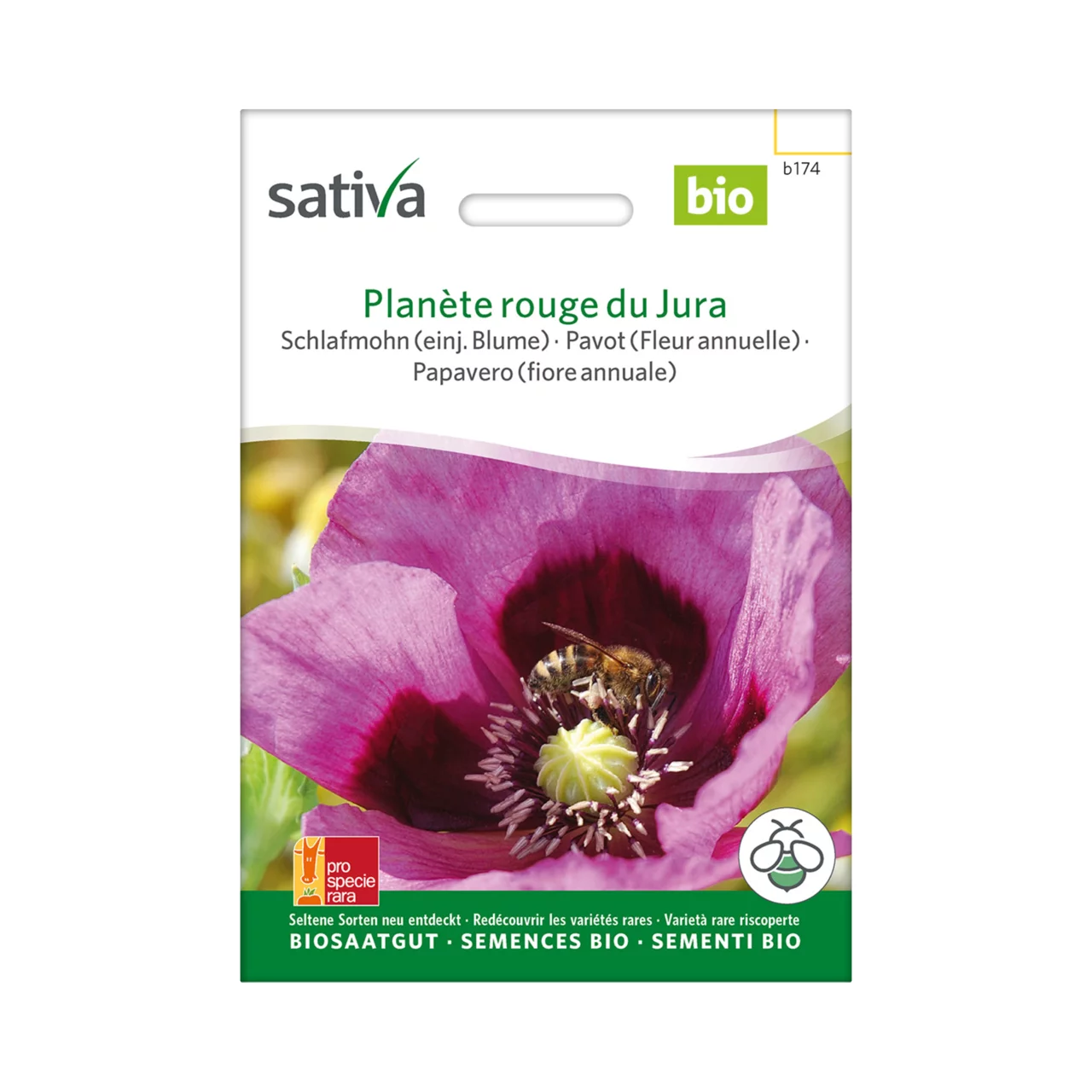 Produktbild zu «Biosamen Blume Schlafmohn Planète Rouge du Jura» | © Sativa Rheinau AG
