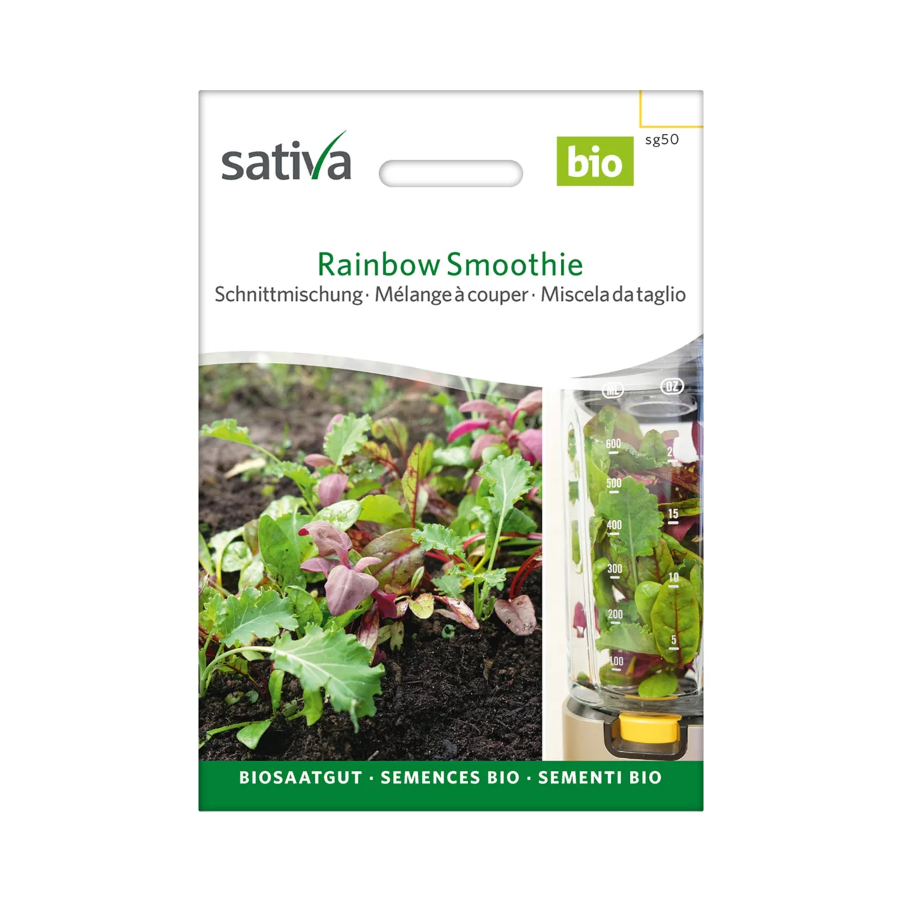 Produktbild zu «Biosamen Schnittmischung Rainbow Smoothie» | © Sativa Rheinau AG
