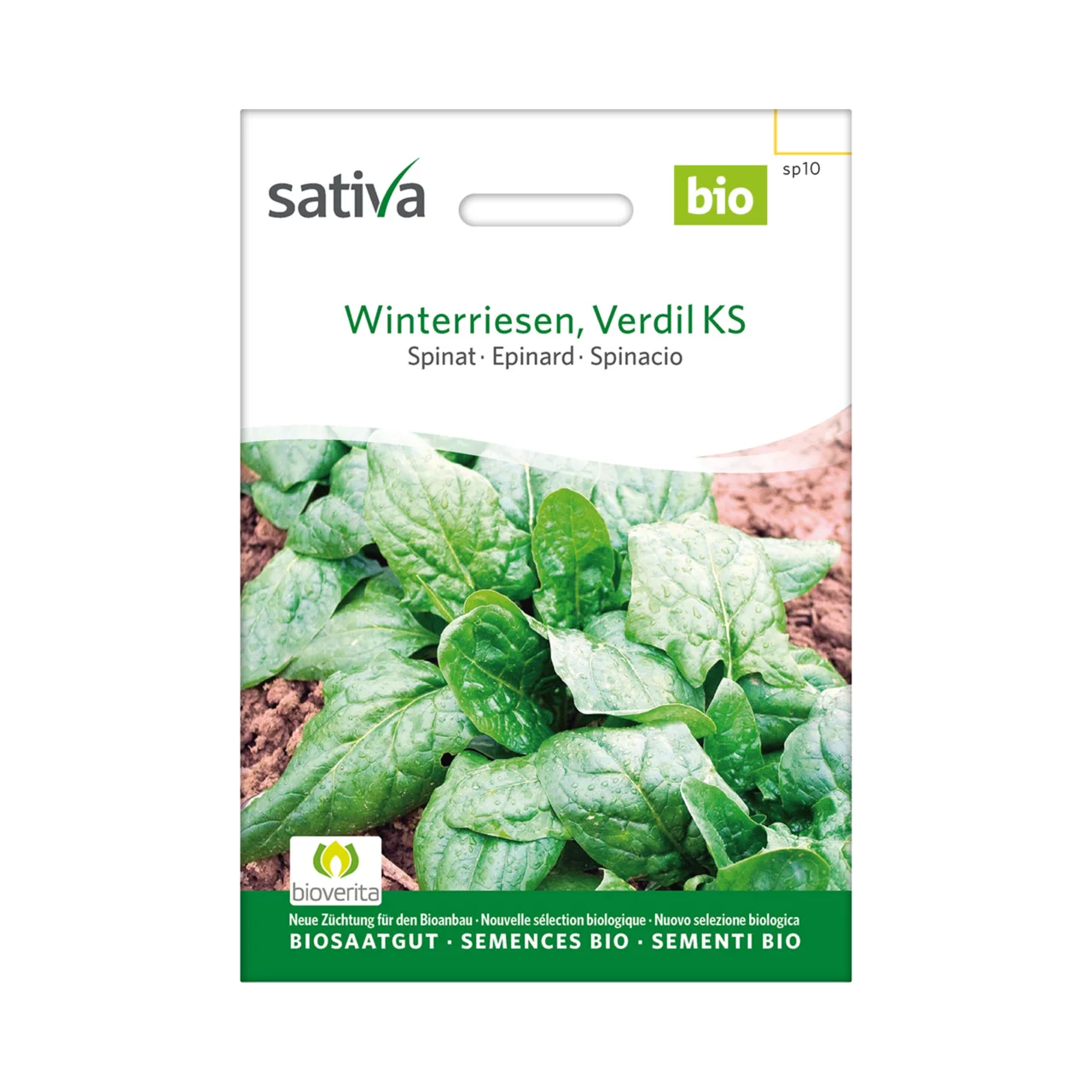 Produktbild zu «Biosamen Spinat Winterriesen, Verdil KS» | © Sativa Rheinau AG
