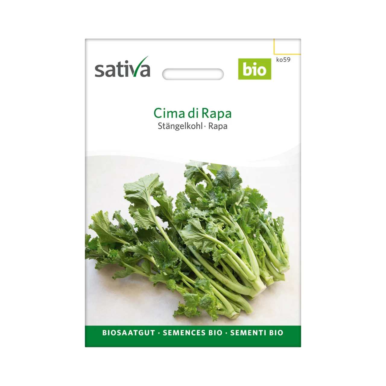 Produktbild zu «Biosamen Stängelkohl Cima di Rapa» | © Sativa Rheinau AG