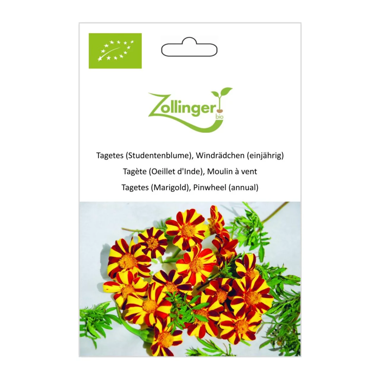 Produktbild zu «Biosamen Tagetes (Studentenblume), Windrädchen (einjährig)» | © Zollinger Bio Sàrl