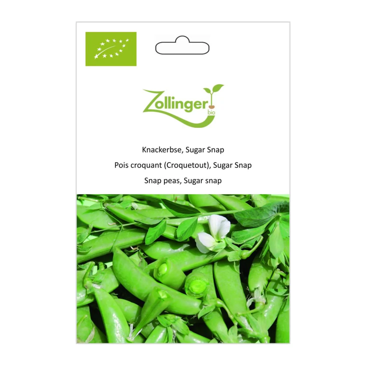 Produktbild zu «Biosamen Knackerbse, Sugar Snap» | © Zollinger Bio Sàrl