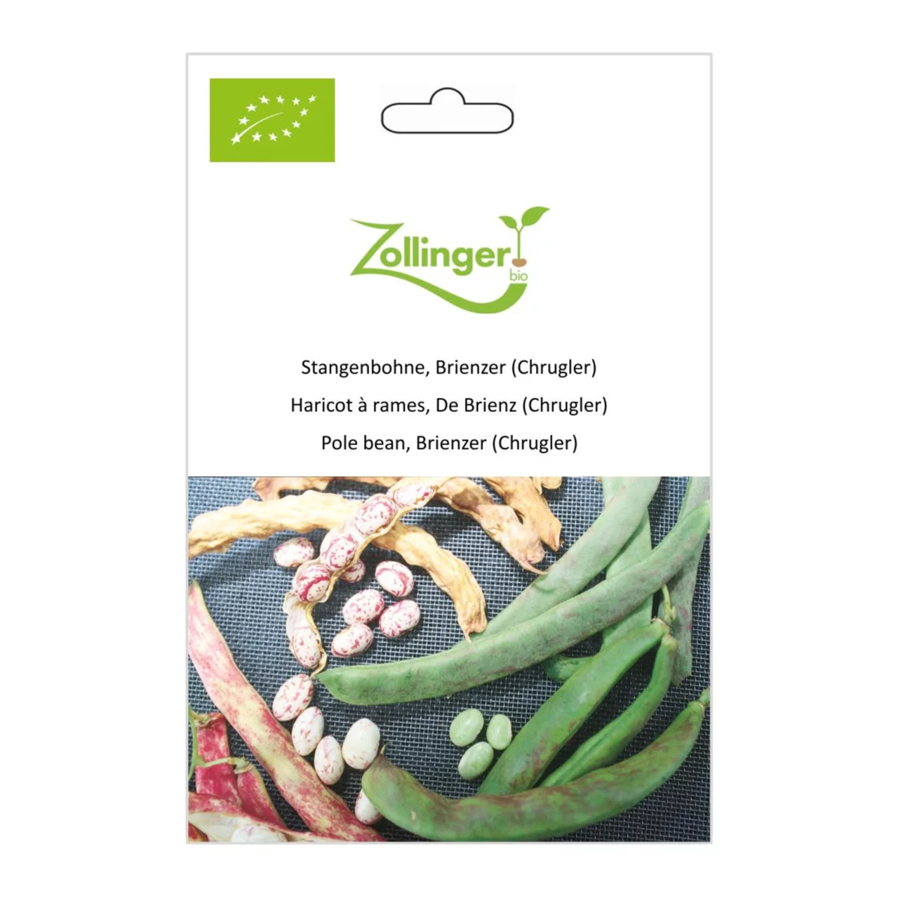 Produktbild zu «Biosamen Stangenbohne, Brienzer Chrugler» | © Zollinger Bio Sàrl