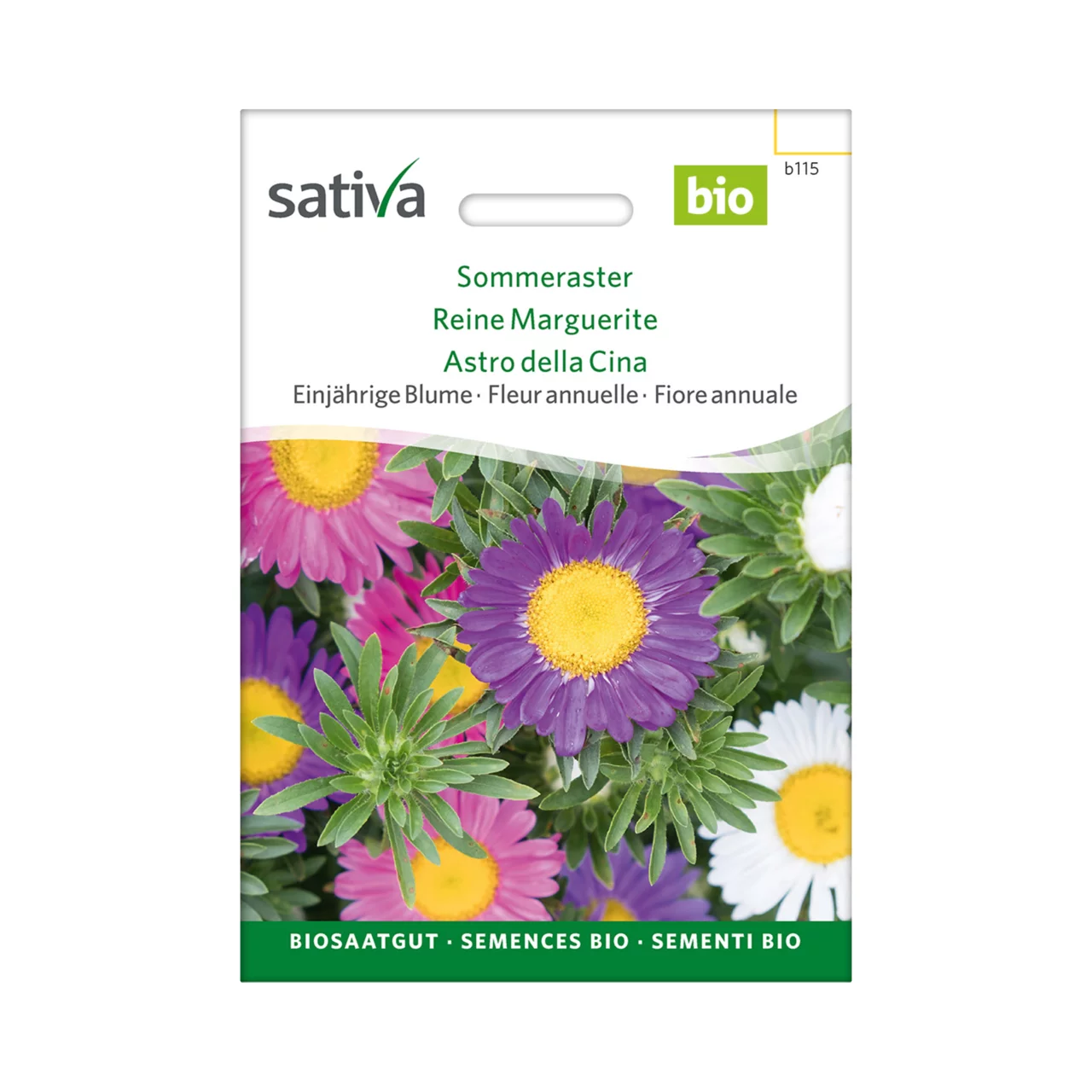 Produktbild zu «Biosamen Blume Sommeraster» | © Sativa Rheinau AG