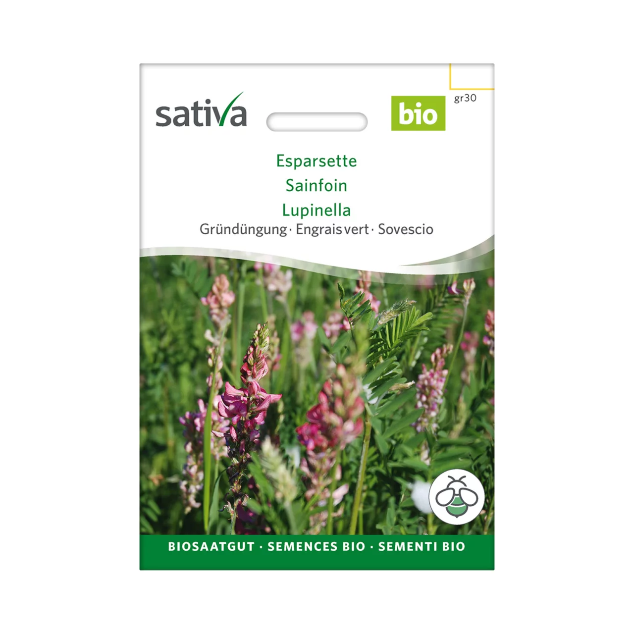Produktbild zu «Biosamen Gründüngung Esparsette» | © Sativa Rheinau AG