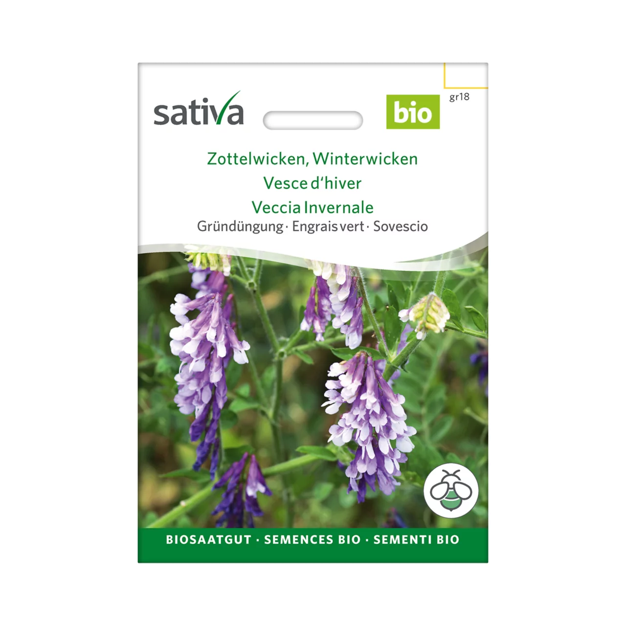 Produktbild zu «Biosamen Gründüngung Zottelwicken, Winterwicken» | © Sativa Rheinau AG