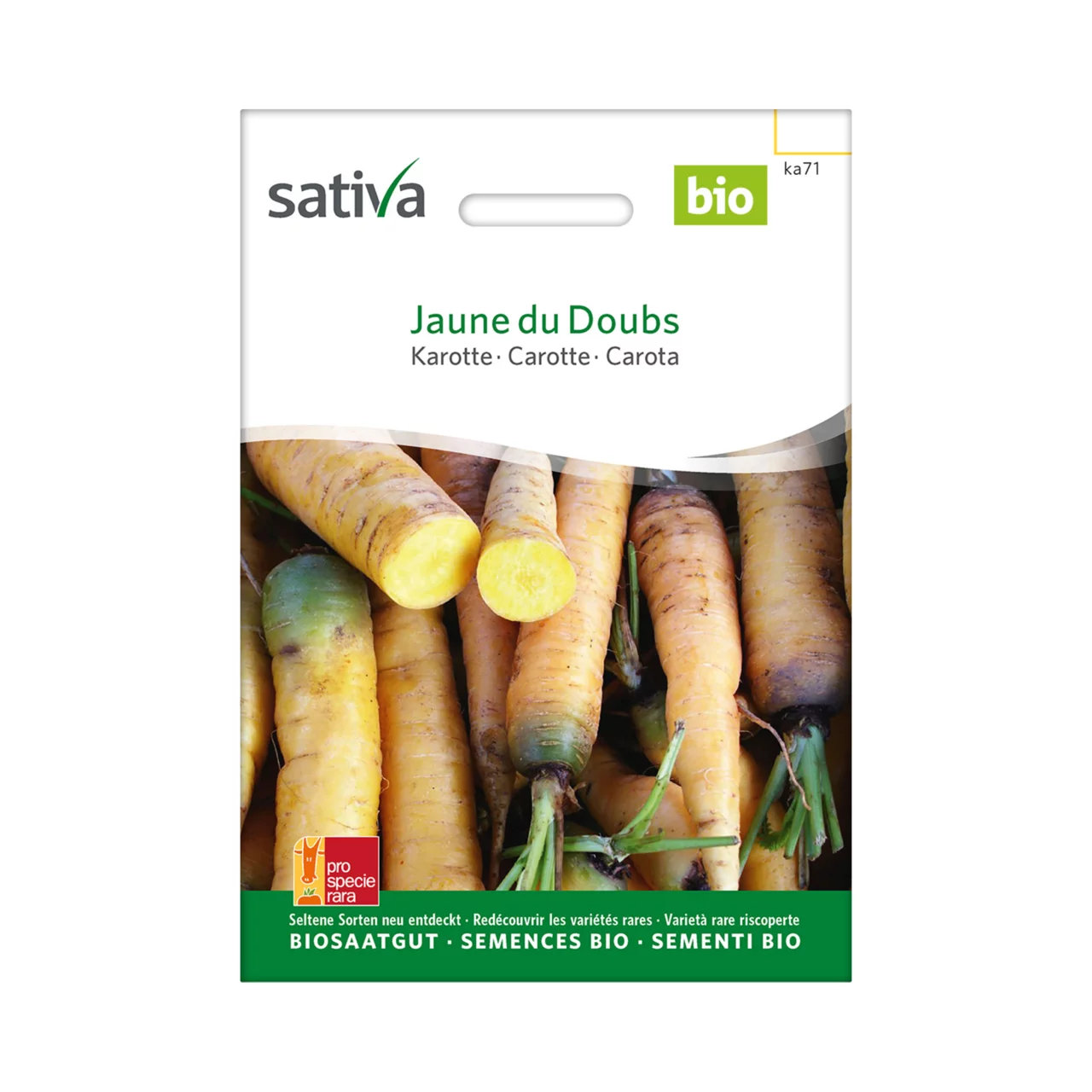 Produktbild zu «Biosamen Karotte Jaune du Doubs» | © Sativa Rheinau AG