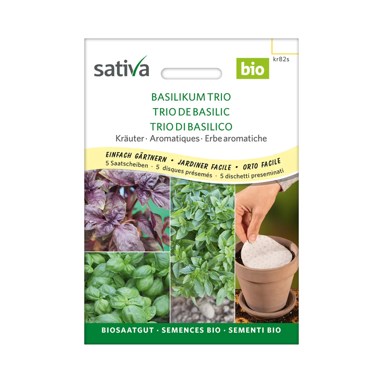 Produktbild zu «Saatscheiben Basilikum Trio» | © Sativa Rheinau AG