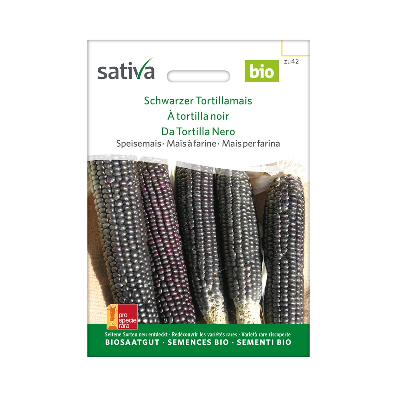 Produktbild zu «Biosamen Speisemais Schwarzer Tortillamais» | © Sativa Rheinau AG