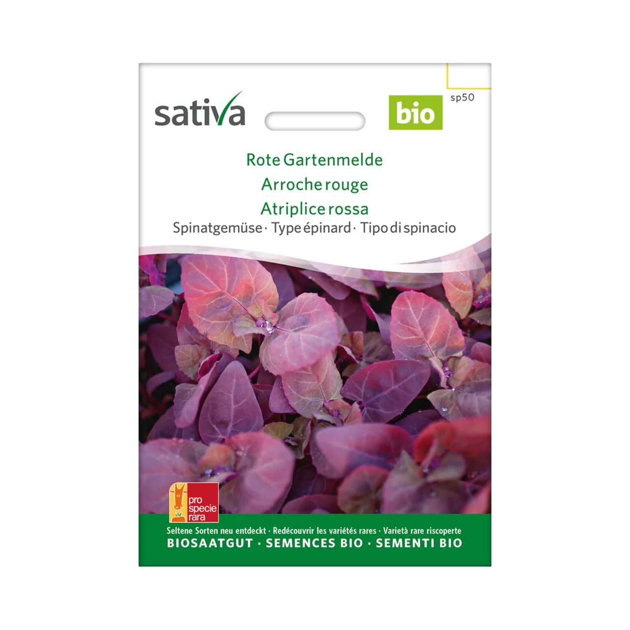 Produktbild zu «Biosamen Spinatgemüse Rote Gartenmelde» | © Sativa Rheinau AG