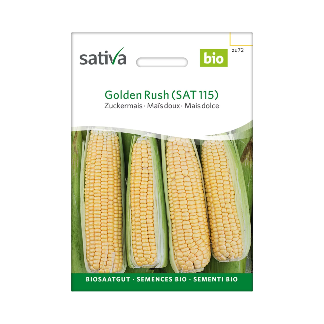 Produktbild zu «Biosamen Zuckermais Golden Rush (SAT 115)» | © Sativa Rheinau AG