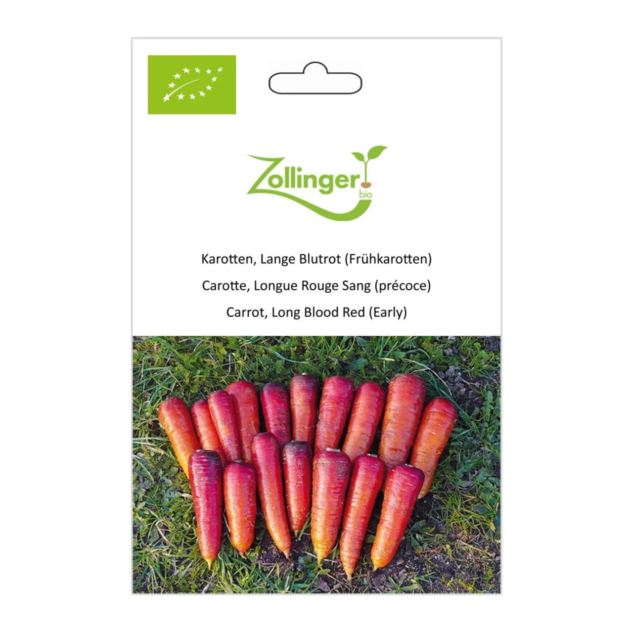 Produktbild zu «Biosamen Karotte, Lange Blutrot (Frühkarotten)» | © Zollinger Bio Sàrl