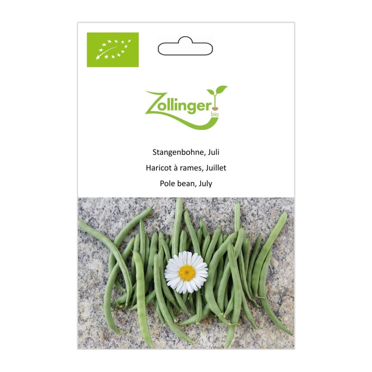 Produktbild zu «Biosamen Stangenbohne, Juli» | © Zollinger Bio Sàrl