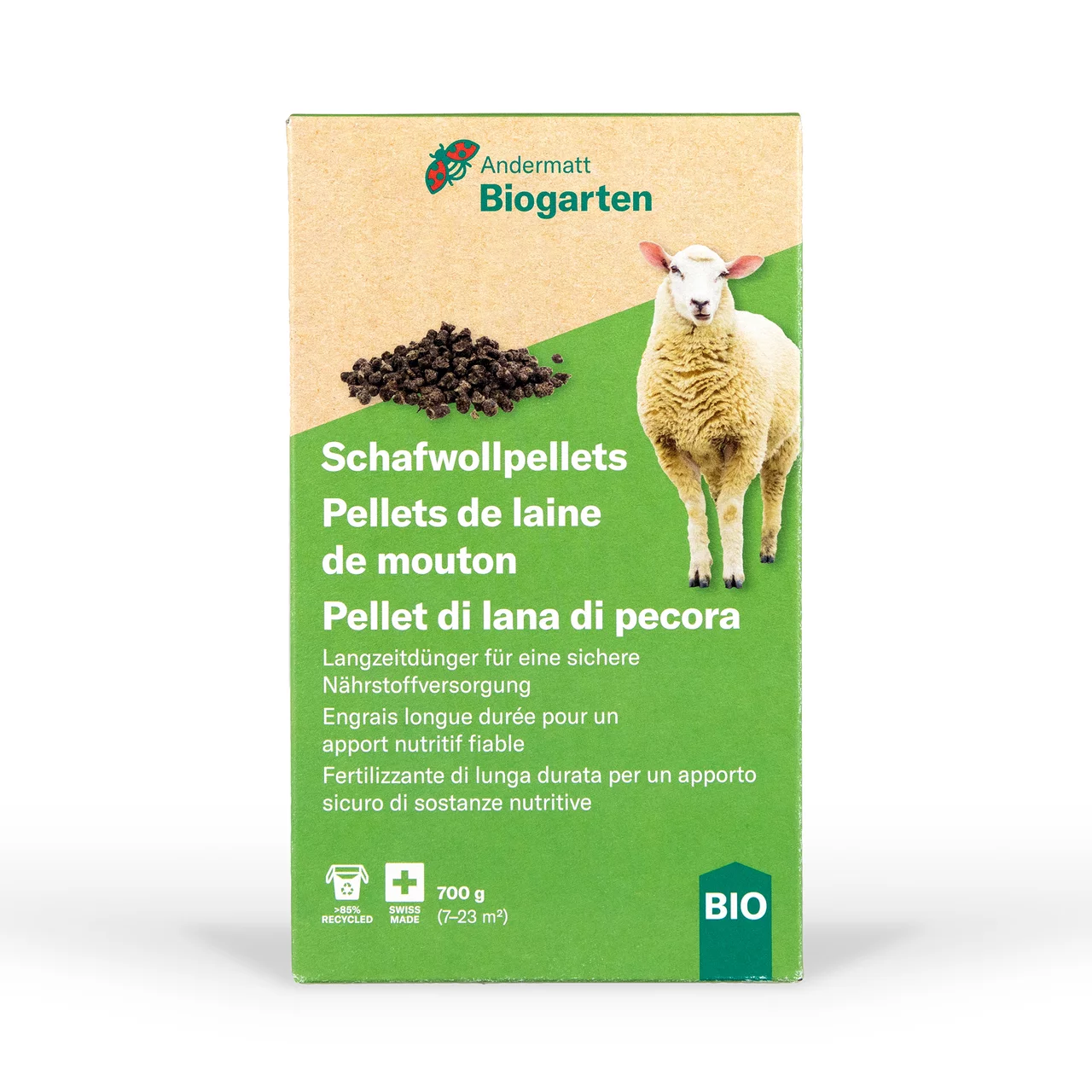 Produktbild zu «Schafwollpellets» | © Andermatt Biogarten AG
