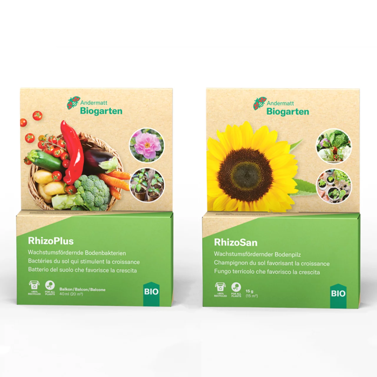 Produktbild zu «RhizoPlus Balkon & RhizoSan im Kombipack – Starthilfe für Neupflanzungen»