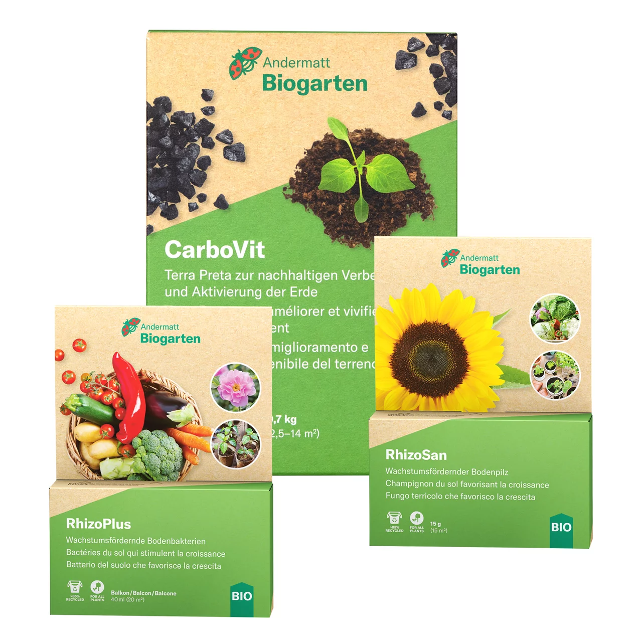 Produktbild zu «Wurzelstärkungs-Set (CarboVit, RhizoPlus & RhizoSan)»